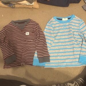 5 for $25!! Carter's Kids Long Sleeve Tees - Brown and Blue Stripes